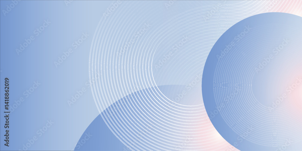 Naklejka premium Abstract blue modern background with circle elements. Digital technology concept. vector illustration style