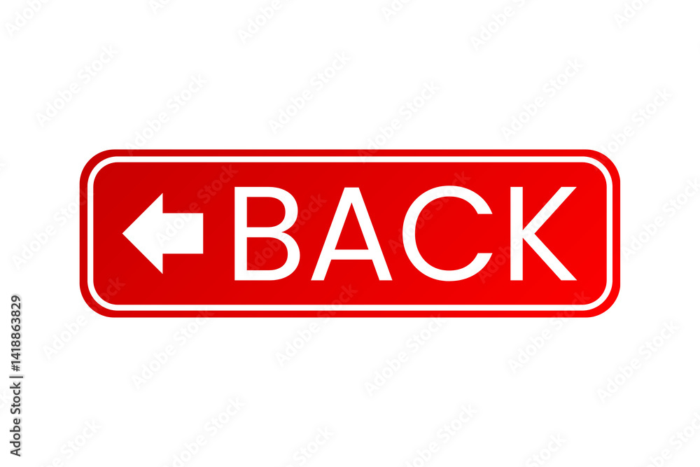 Red back sign element png transparent background with arrow icon Red back sign element png transparent background with arrow icon