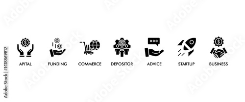 Angel investor banner web icon vector illustration concept of business angel, informal investor, investment founder with icon of capital, funding, commerce, depositor, advice, startup and business