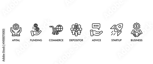 Angel investor banner web icon vector illustration concept of business angel, informal investor, investment founder with icon of capital, funding, commerce, depositor, advice, startup and business