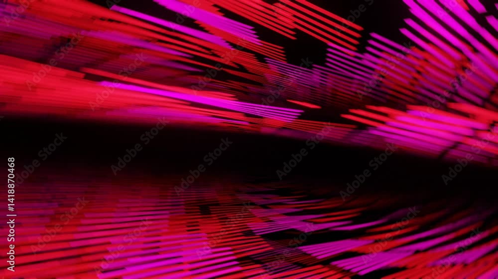 Abstract background of red geometric shapes Flying in an abstract sci-fi VJ Loop tunnel with a dynamically moving camera