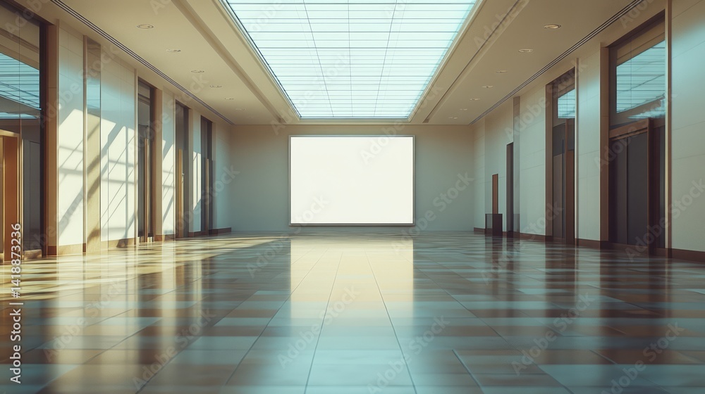 Modern architecture displays an open space with a blank canvas Modern architecture displays an open space with a blank canvas