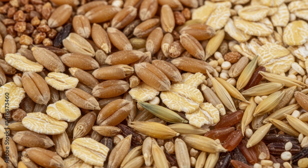 Close Up of Various Grains and Seeds Close Up of Various Grains and Seeds