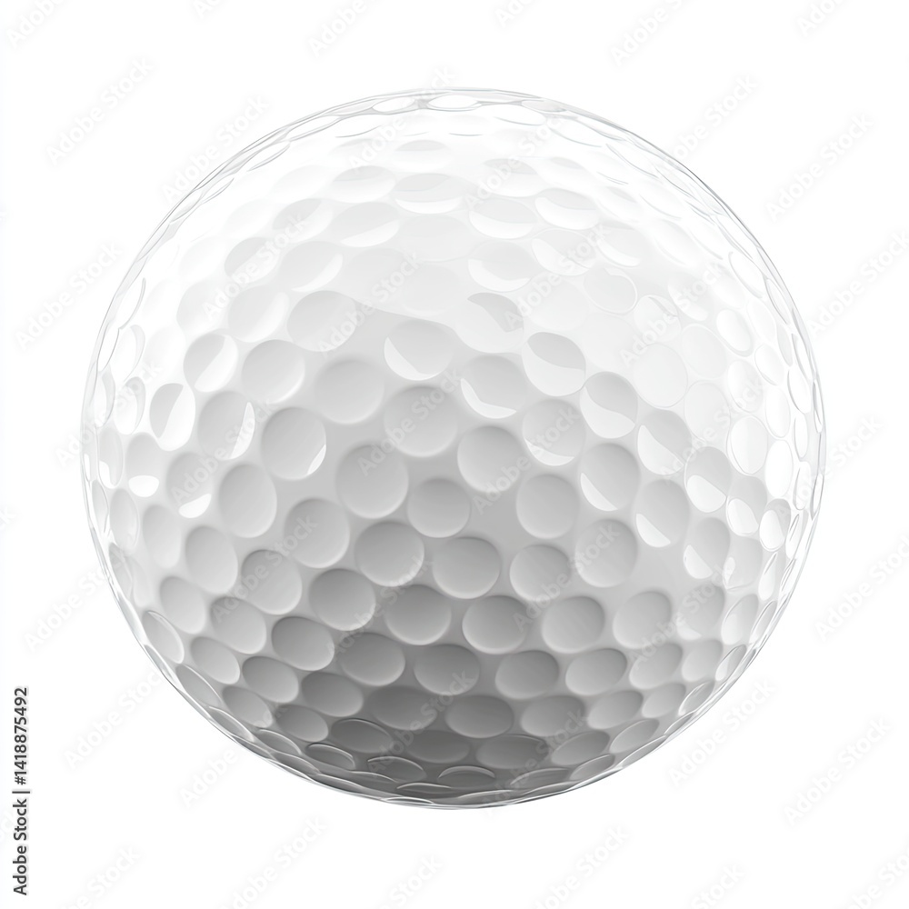 White golf ball, dimpled surface White golf ball, dimpled surface