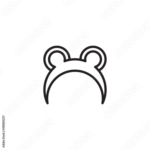A simple line drawing of a headband with two rounded shapes on top, resembling bear or mouse ears.