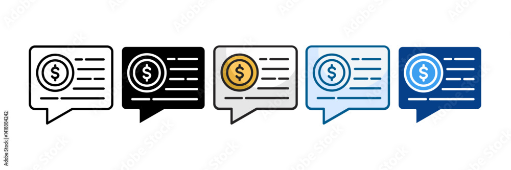 Financial Advisor Icon Set Multiple Style Collection Financial Advisor Icon Set Multiple Style Collection