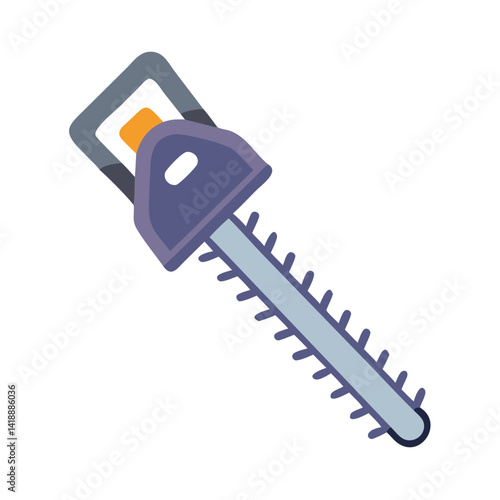 Cartoon hedge trimmer illustration on a black background