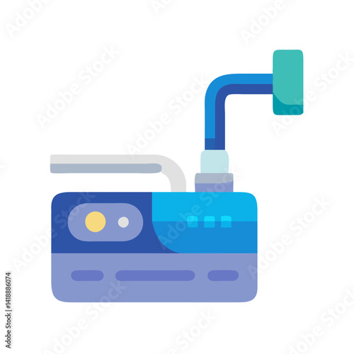 Nebulizer machine illustration for respiratory therapy on black