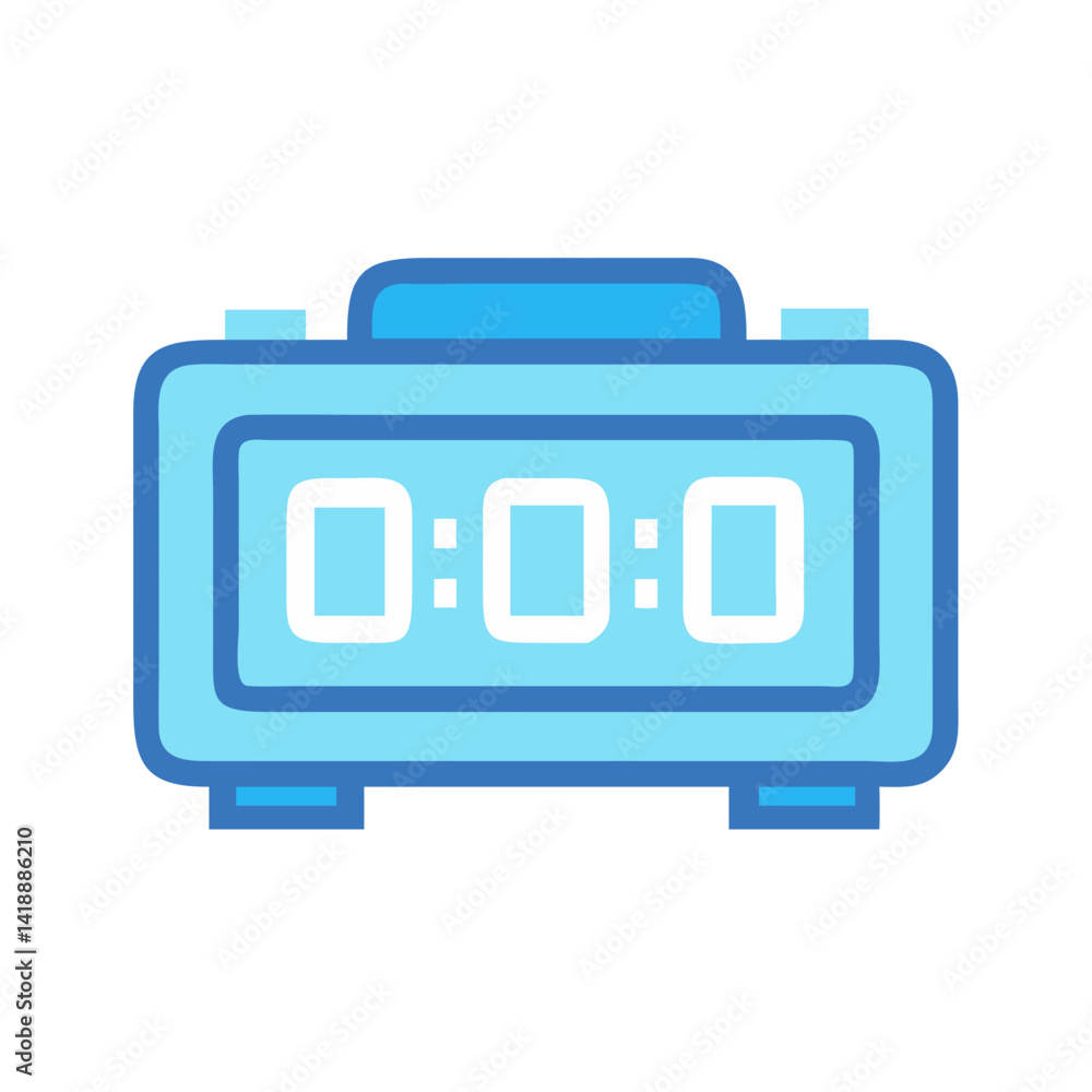 Retro Digital Alarm Clock Icon on Black Background Retro Digital Alarm Clock Icon on Black Background