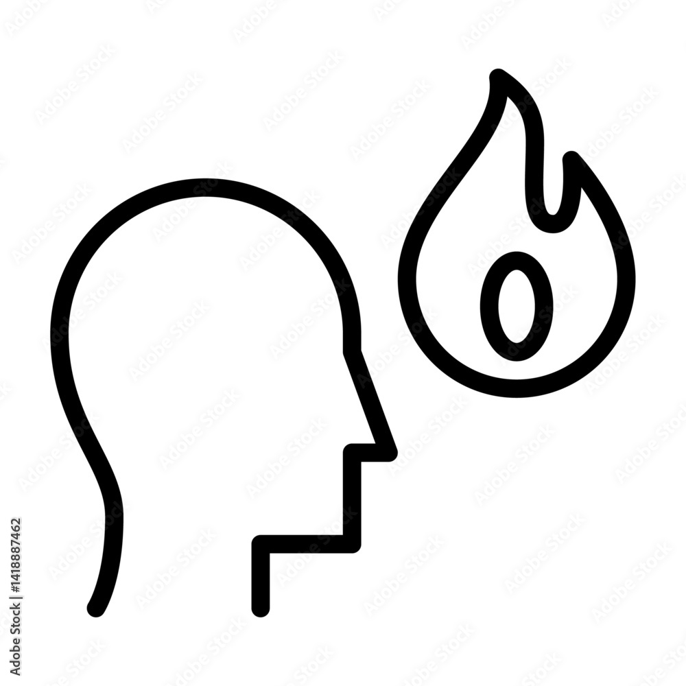 Obraz premium motivation outline icon. mental black line illustration.