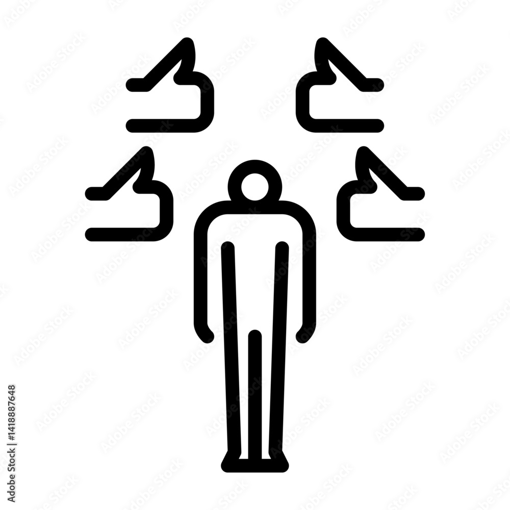 confident outline icon. motivation black line illustration. confident outline icon. motivation black line illustration.