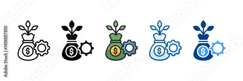 Investment Management Icon Set Multiple Style Collection