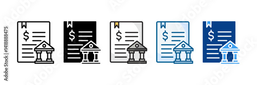 Bank Statement Icon Set Multiple Style Collection