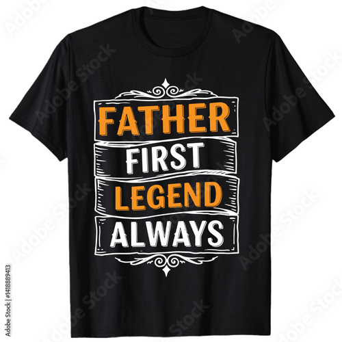 Retro typography fathers day t-shirt for man with vintage lettering design perfect for dad celebration gift bold graphic wear for family moments and fatherhood appreciation
