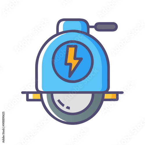 Electric Unicycle Icon - Modern Transportation on Black Background
