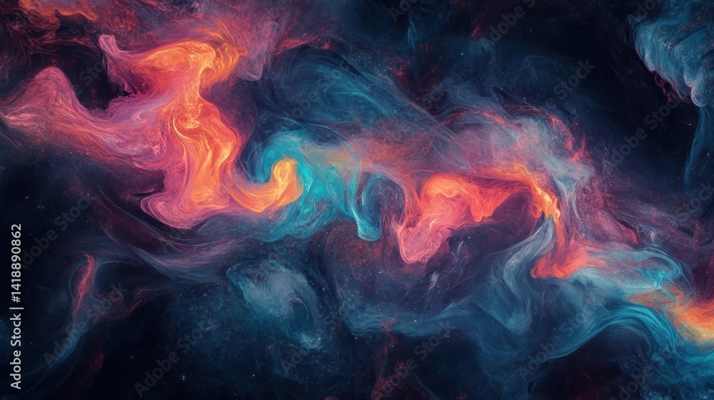 Fototapeta premium Cosmic Nebula: A Symphony of Colors