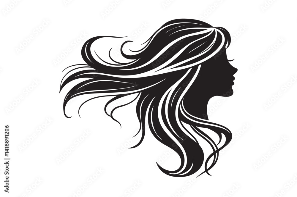 woman with long hair vector woman with long hair vector