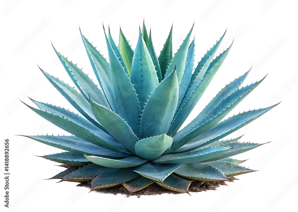 blue agave aloe vera plant isolated on white background blue agave aloe vera plant isolated on white background