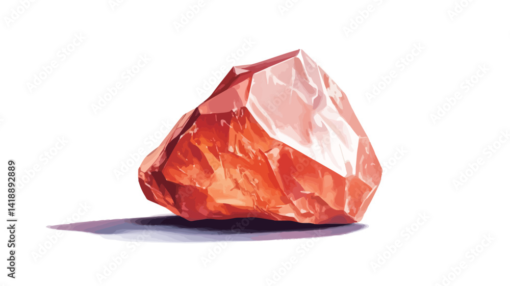 A digital illustration depicts an irregularly shaped deep red gemstone. The rendering shows a high level of detail, capturing the interplay of light and shadow. A digital illustration depicts an irregularly shaped deep red gemstone. The rendering shows a high level of detail, capturing the interplay of light and shadow.