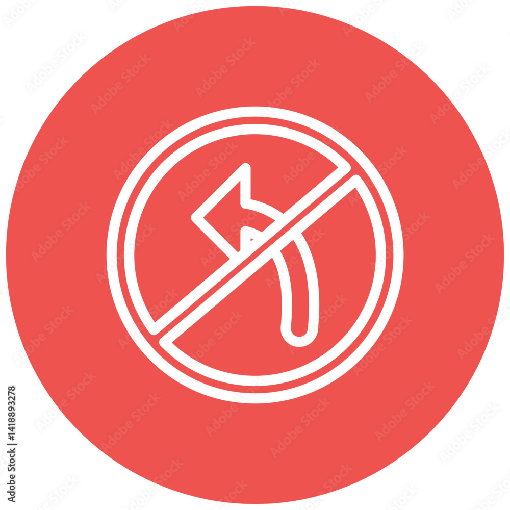 No Left Turn Icon No Left Turn Icon