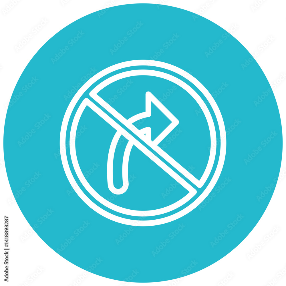 No Right Turn Icon No Right Turn Icon
