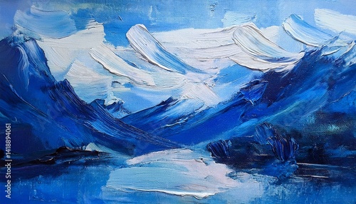 peinture abstraite bleue