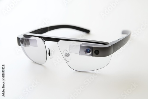 Smart glasses with a built-in camera for augmented reality experiences.