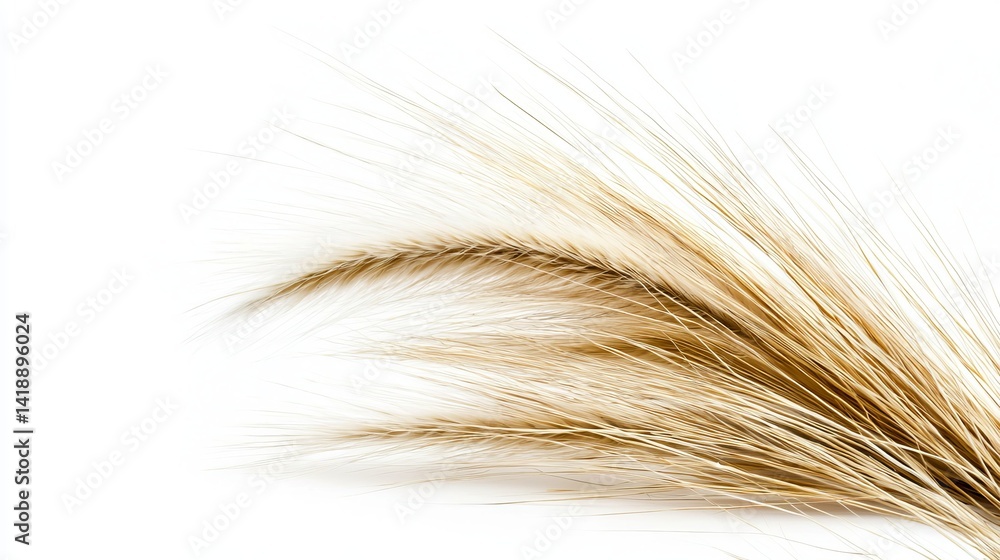 Fototapeta premium Delicate Natural Grass Blades on White Background for Nature Lovers