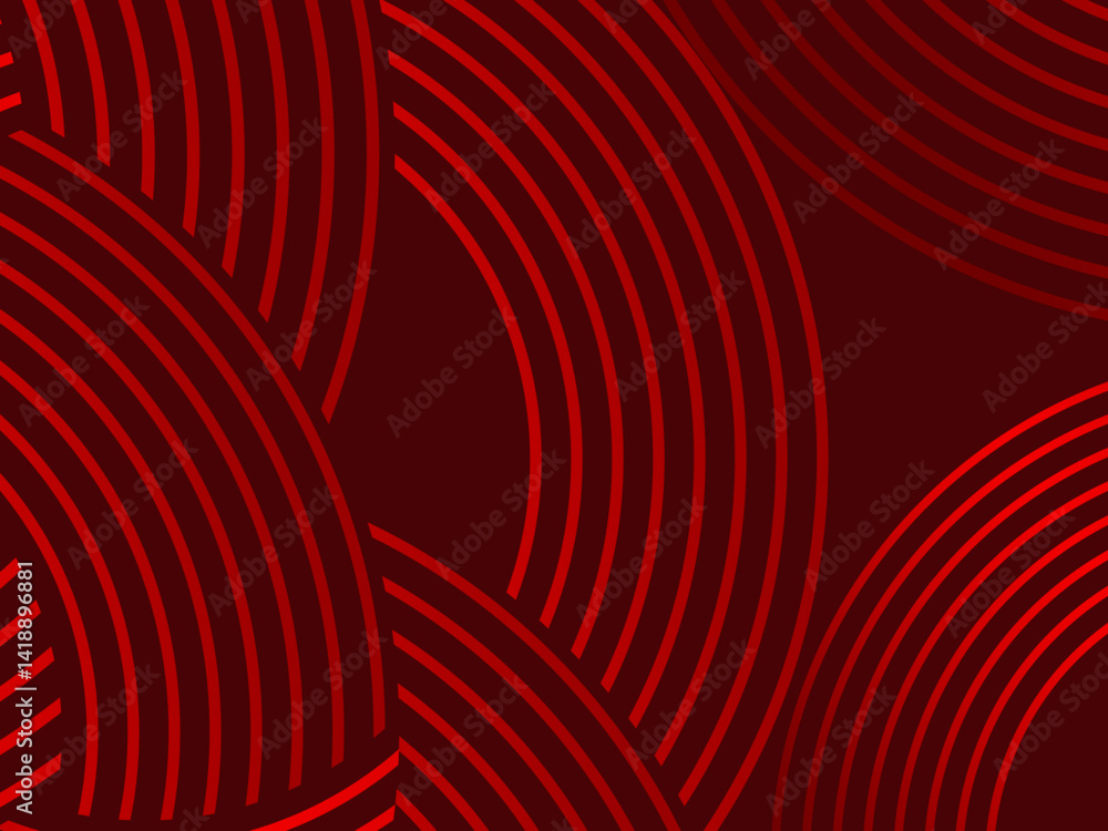 Abstract red glowing geometric lines on dark red background. Modern shiny red circle lines pattern. Futuristic technology concept, perfect for covers, posters, banners, brochures, websites, etc. Abstract red glowing geometric lines on dark red background. Modern shiny red circle lines pattern. Futuristic technology concept, perfect for covers, posters, banners, brochures, websites, etc.