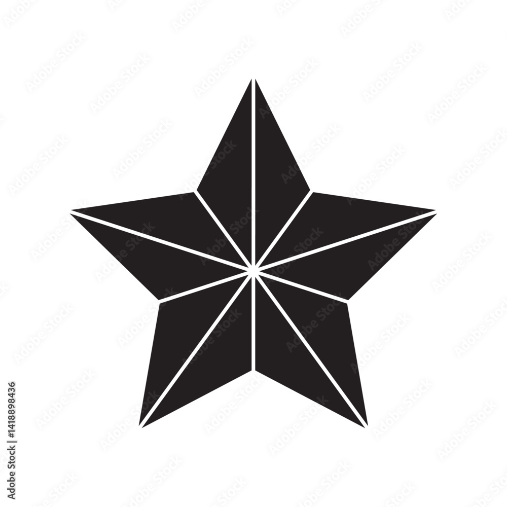 Obraz premium five pointed star flat icon vector illustration