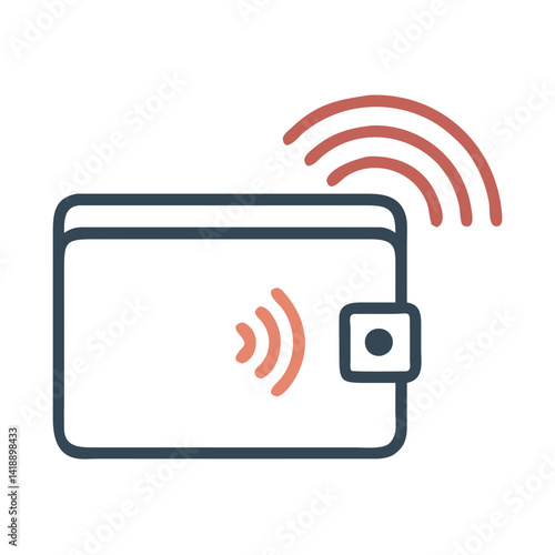 Modern NFC Wallet Icon for Contactless Payment Method