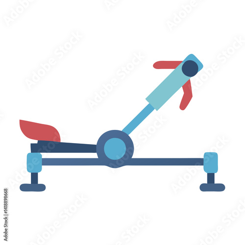 Rowing Machine Illustration for Fitness, Health and Exercise