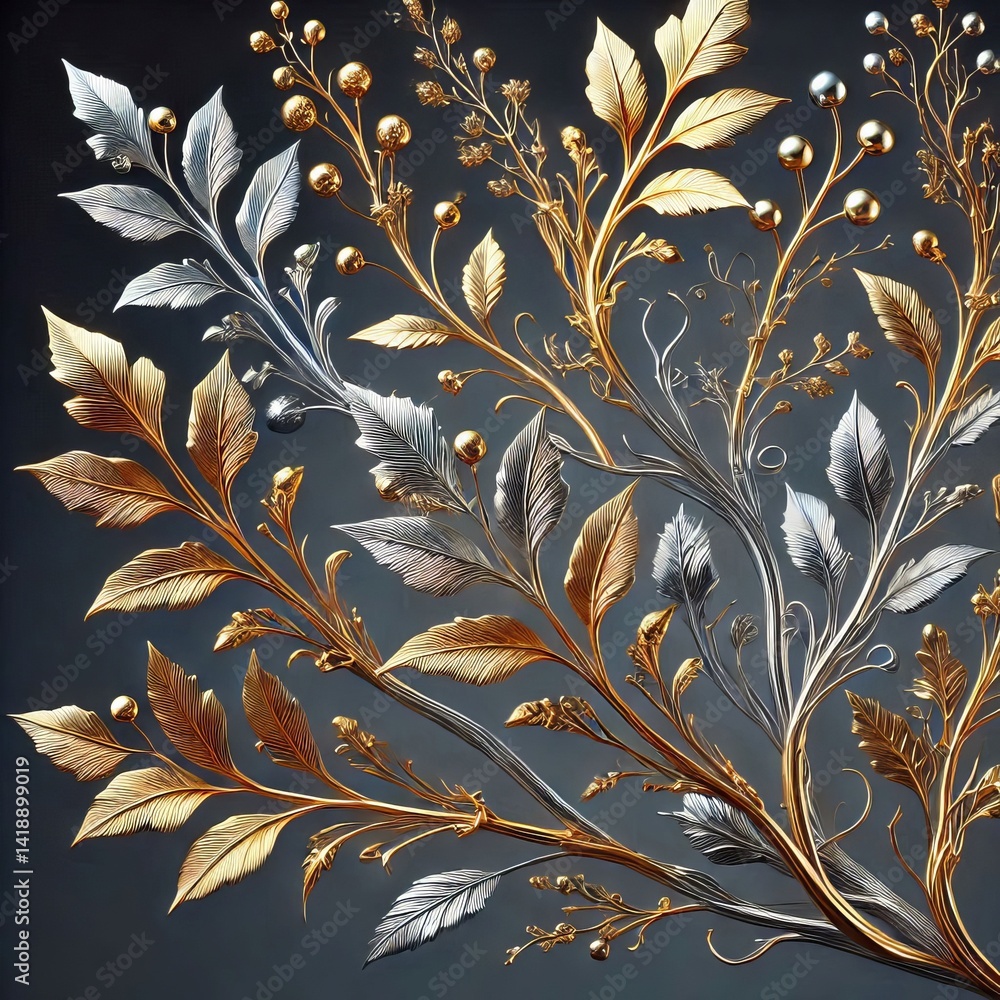 Metallic Branches arts fantasy illustrations Metallic Branches arts fantasy illustrations