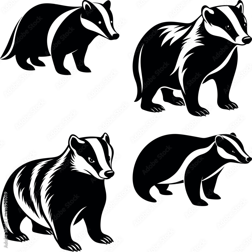 Obraz premium badger-vector-silhouette illustration