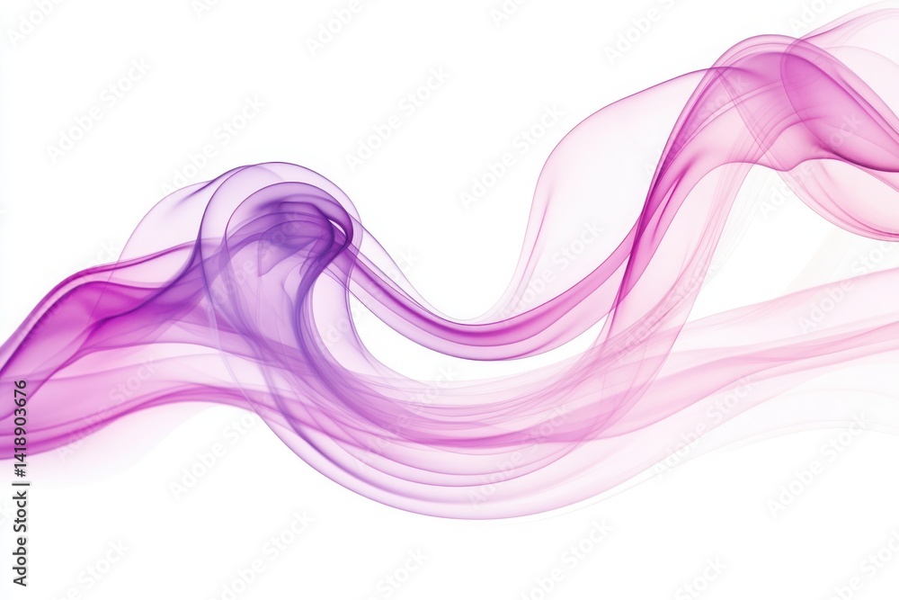 Fototapeta premium purple pink smooth smoke wave isolated on white background