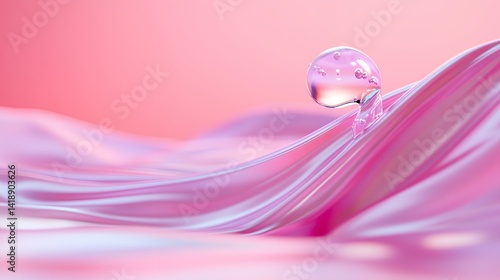 Iridescent fabric with transparent sphere