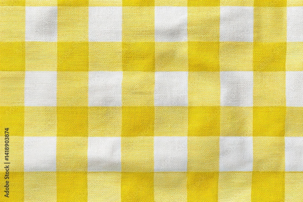 Yellow and white checkered fabric texture (2) Yellow and white checkered fabric texture (2)
