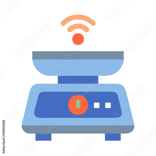 Smart weighing scale with connectivity on a black background