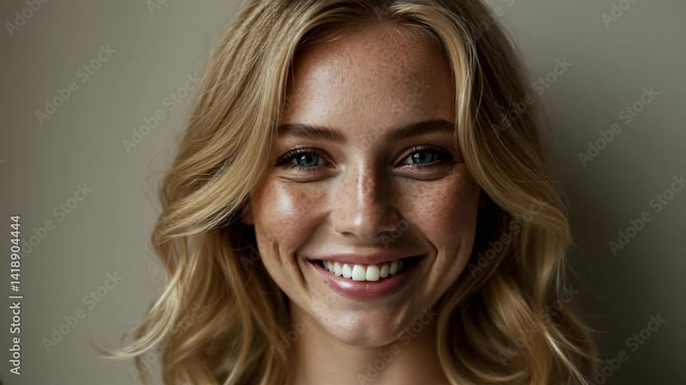 Close-up portrait of a woman with striking blue eyes and natural beauty in soft lighting Close-up portrait of a woman with striking blue eyes and natural beauty in soft lighting