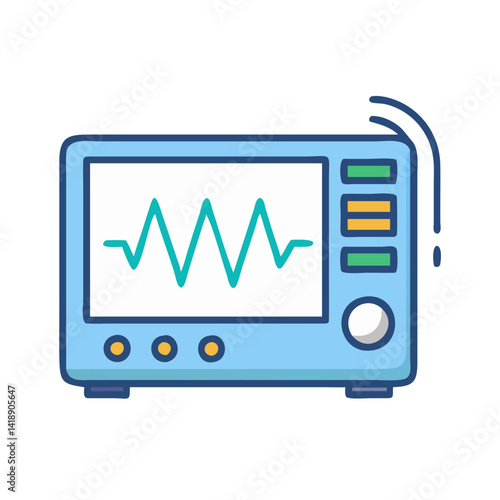 Cartoon Vital Sign Monitor Vector for Medical Needs