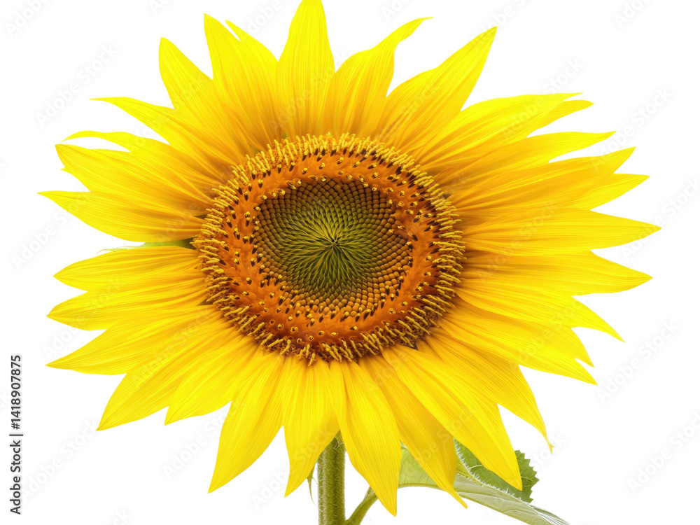 Fototapeta premium Vibrant Sunflower Blooming in Summer Sunlight A Close Up View of a Sunflower