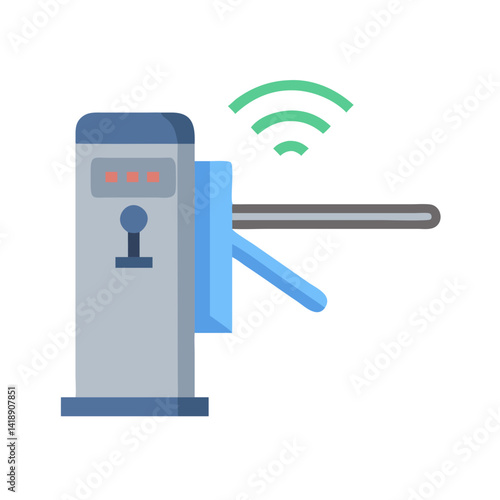 Automated Turnstile Gate with Wireless Access Control Icon