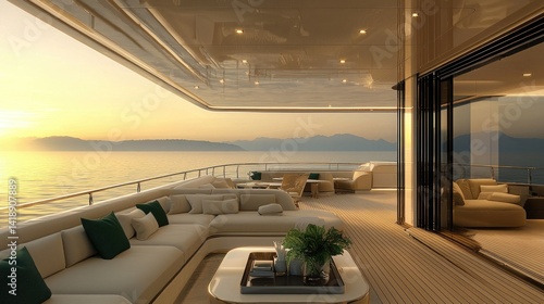 Wallpaper Mural Luxurious yacht deck at sunset (1) Torontodigital.ca