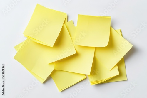 yellow sticky post it notes isolated on white background