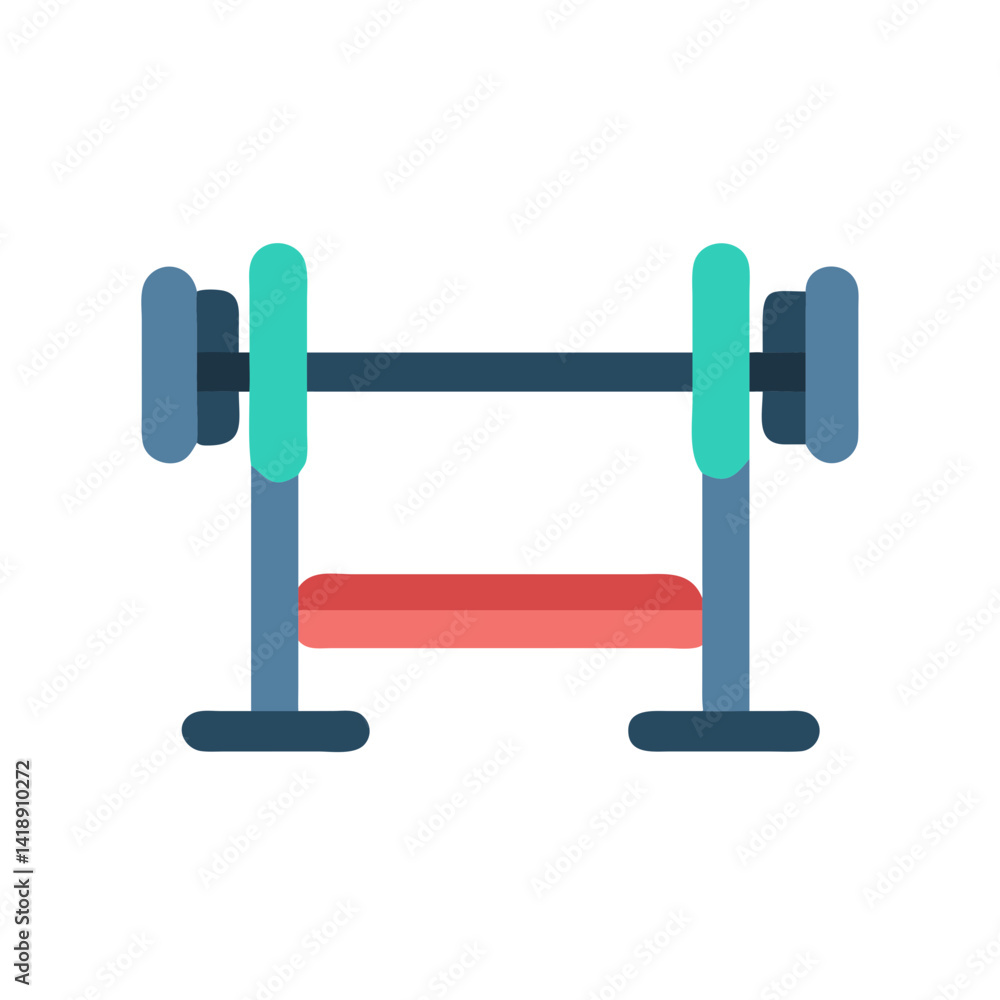 Flat Vector Bench Press Illustration on a Black Background Flat Vector Bench Press Illustration on a Black Background