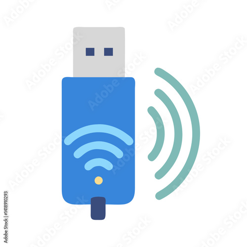 USB WiFi adapter symbol for Wireless Internet connection