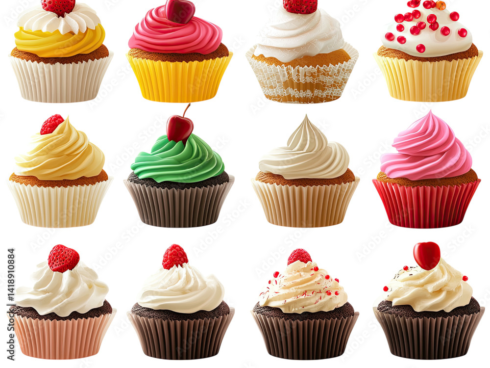 Twelve Delicious Cupcakes A Tempting Array of Flavors and Frostings Twelve Delicious Cupcakes A Tempting Array of Flavors and Frostings