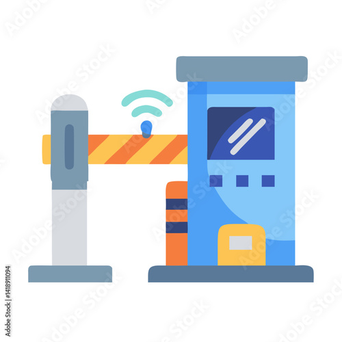 Automatic toll booth gate with wireless sensor icon