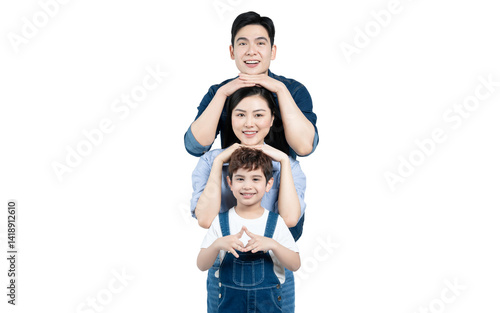 Wallpaper Mural portrait of an asian family posing on a white background Torontodigital.ca