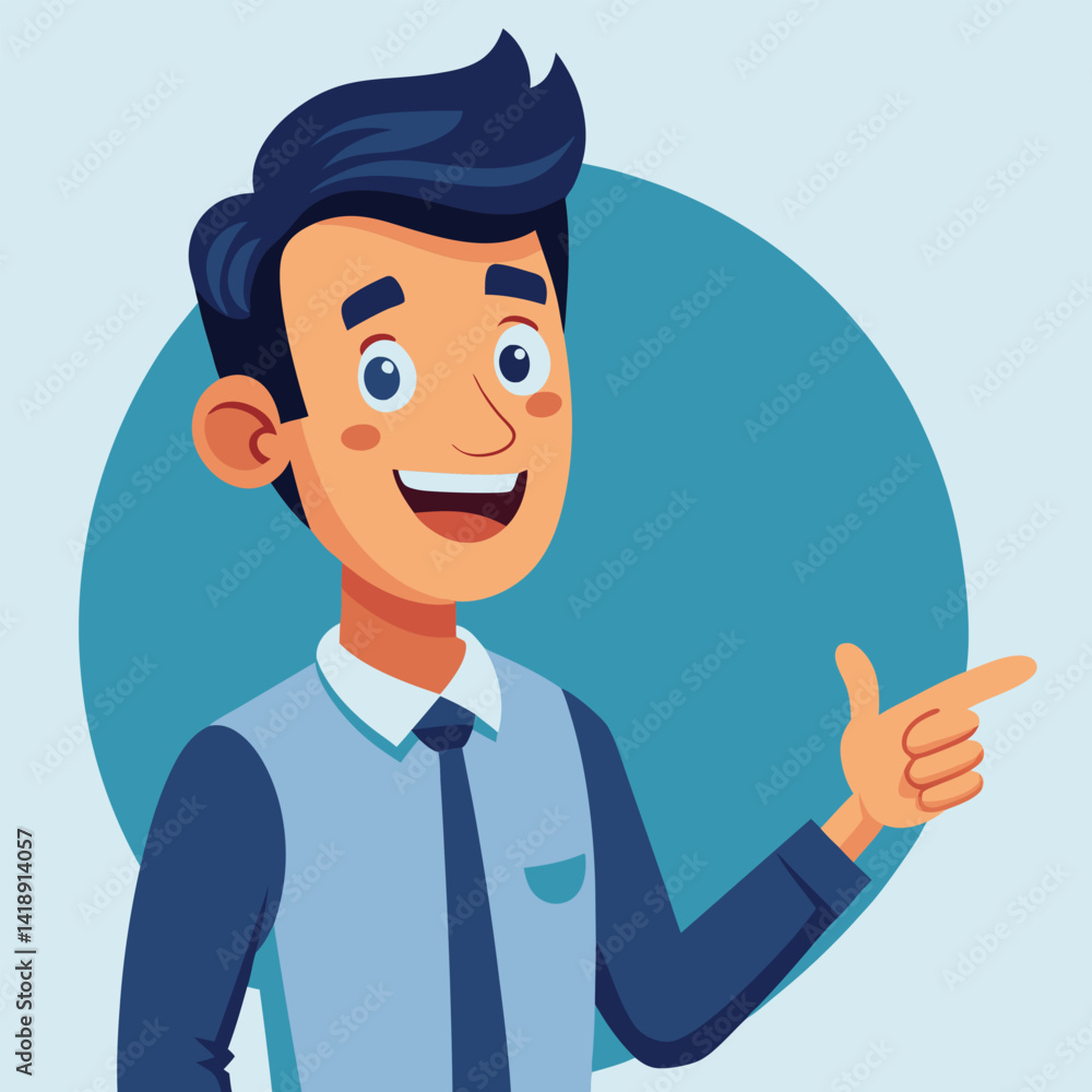 Happy man pointing into a blank copy space spot with two hands Happy man pointing into a blank copy space spot with two hands